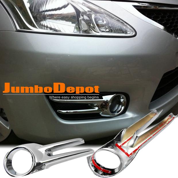 Chrome front headlight fog light lamp cover trims new set fit nissan tiida 11 12