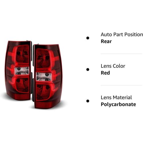 For 2007-2014 Chevy Suburban Tahoe Red Clear Replacement Tail Lights Lamp Pair, US $74.98, image 11