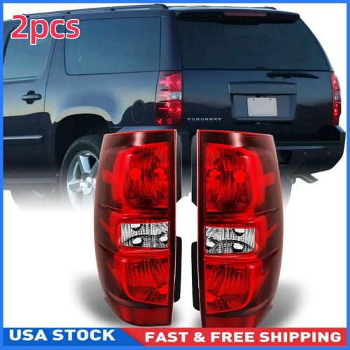 For 2007-2014 Chevy Suburban Tahoe Red Clear Replacement Tail Lights Lamp Pair, US $74.98, image 12