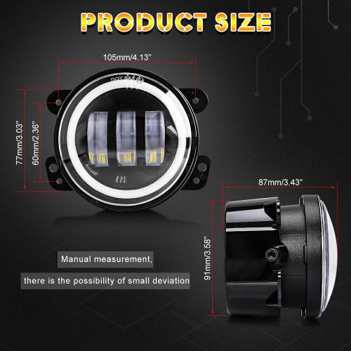 4pcs Fit for Jeep Wrangler 07-17 JK 7'' Round Led Headlights 4inch Fog Lights, US $87.13, image 8