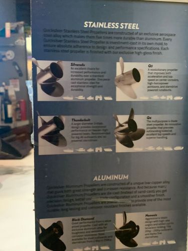 14 X 19 RH 4 BLADE QUICKSILVER NEMESIS PROPELLER (8M0055535) 4-3/4" GEARCASE, US $133.88, image 3