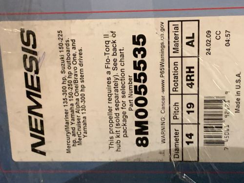 14 X 19 RH 4 BLADE QUICKSILVER NEMESIS PROPELLER (8M0055535) 4-3/4" GEARCASE, US $133.88, image 9
