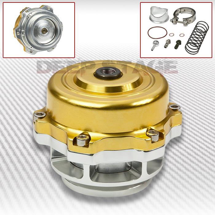 50mm 35 psi turbo universal billet aluminum blow off valve gold+spring+flange