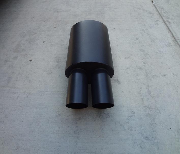 Bmw e39 e38 e46 e90 e60 dual 3" slant tip black performance muffler 2.5" inlet