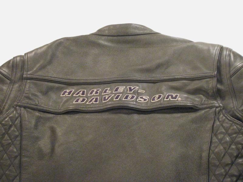 Harley davidson black leather competition ll jacket coat awesome style mens xxl 