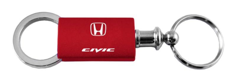Honda civic red anodized aluminum valet keychain / key fob engraved in usa genu