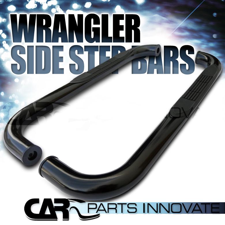 1987-2006 jeep wrangler 3" black stainless steel side step nerf bars