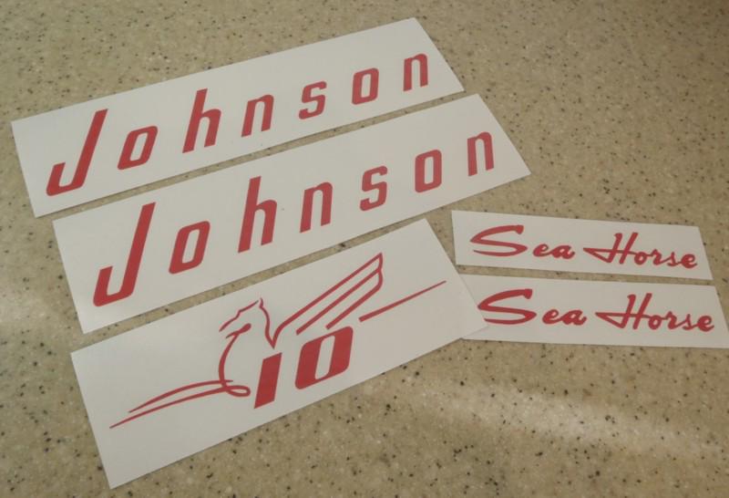 Johnson vintage outboard motor 10 hp decal kit free ship + free fish decal!