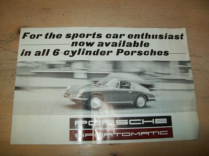 Rare!! 1967 porsche car dealer brochure sportamatic transmission germany