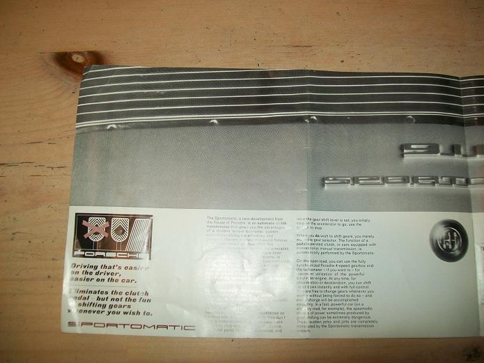 RARE!! 1967 PORSCHE CAR DEALER BROCHURE SPORTAMATIC TRANSMISSION GERMANY, US $39.99, image 2