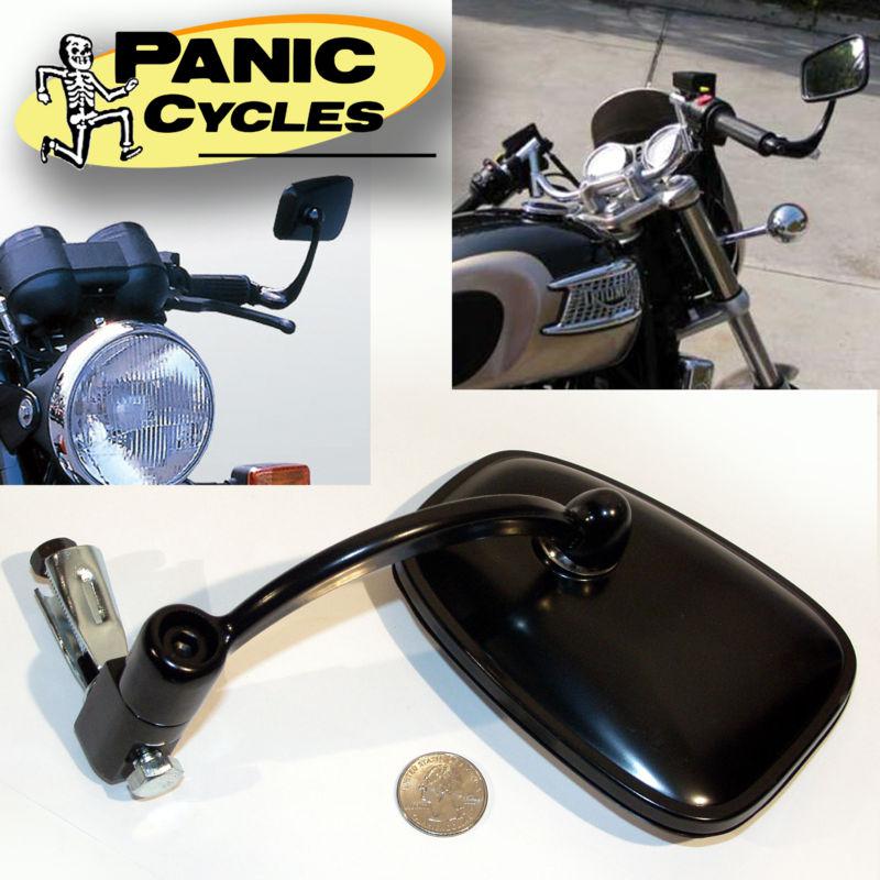 Classic bar end mirror black 5"x3.5" cafe racer triumph bsa norton royal enfield