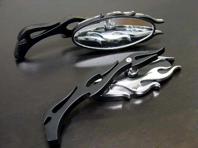 BLACK/CHROME FLAME OVAL MIRRORS for Kawasaki Vulcan VN BN ZL KZ Z1 Ninja Cruiser, US $16.90, image 6