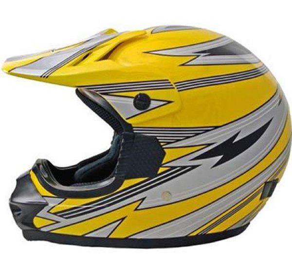 Vcan max 606 dh yellow black off-road motocross helmet from med & lrg