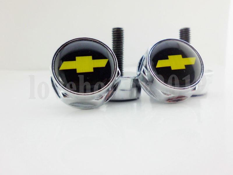 4 PCS License Plate Frame Car badge Bolt Screws Emblems For Chevrolet, US $1.29, image 3