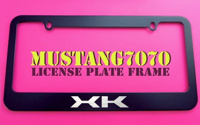 1 brand new jaguar xk black metal license plate frame + screw caps
