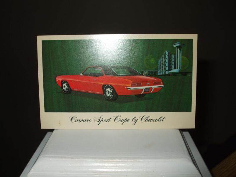 Original 1969 camaro sport coupe post card - rare - great eye appeal