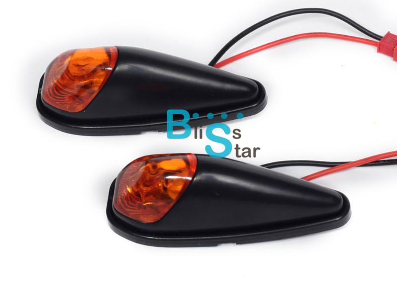 Black universal motorcycle mini surface bullet led turn signals blinker amber