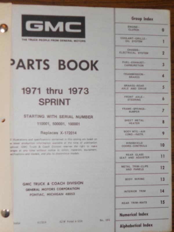 1971 / 1972 / 1973 / GMC SPRINT (EL CAMINO?) PARTS BOOK / ORIGINAL PARTS CATALOG, US $74.50, image 4