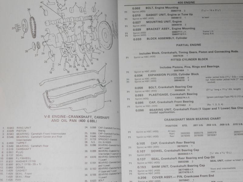 1971 / 1972 / 1973 / GMC SPRINT (EL CAMINO?) PARTS BOOK / ORIGINAL PARTS CATALOG, US $74.50, image 8