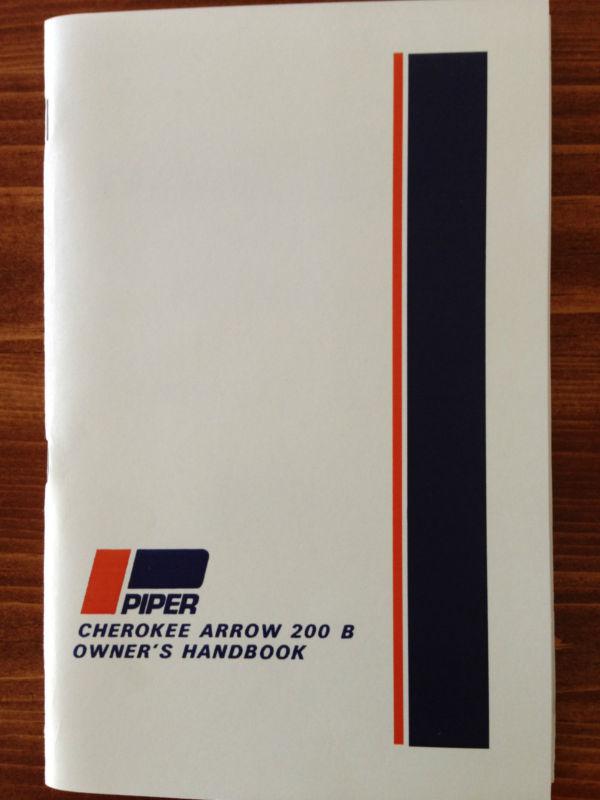 Piper pa28r-200b cherokee arrow b 1971 owner's handbook 761-462