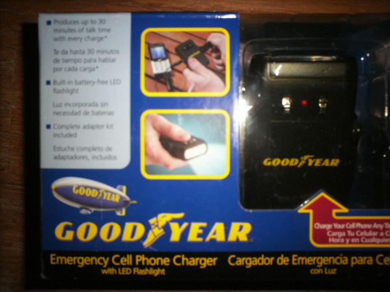 New goodyear emergency cell phone charger with led flashlight tool talk time sun