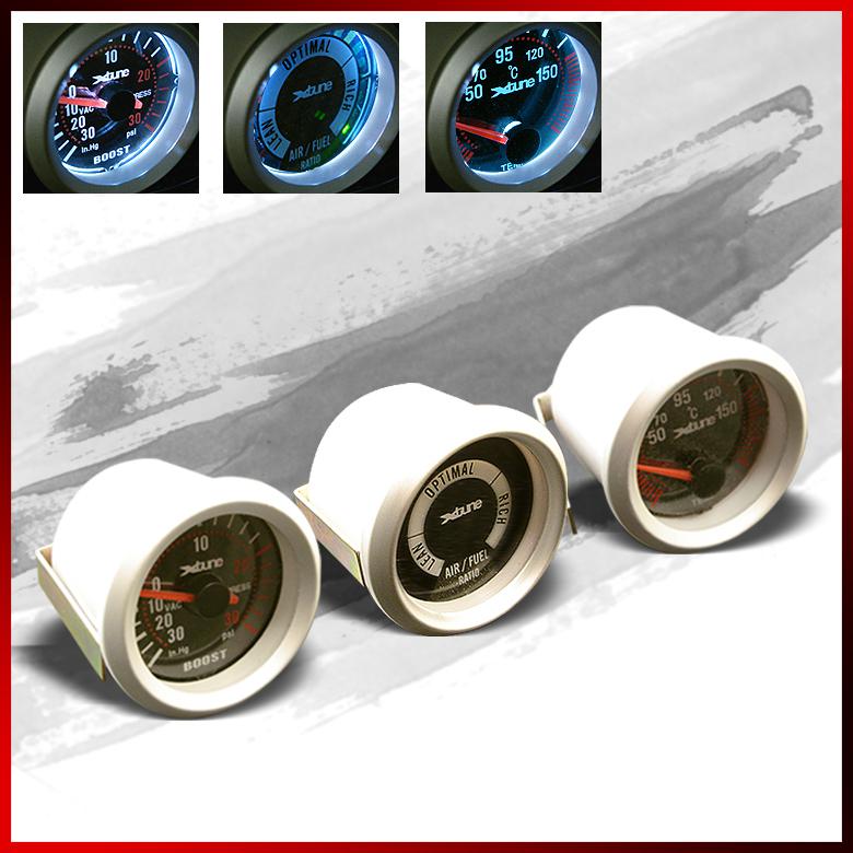 3x 52mm real carbon fiber face gauges cluster (boost, air fuel ratio, oil temp)