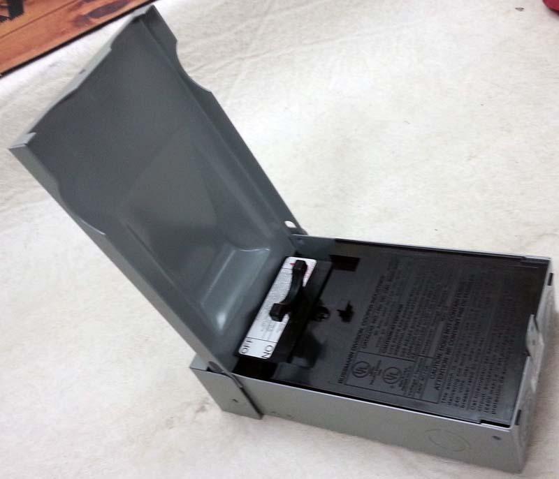 New bussmann a/c hvac series disconnect model b222-60nf inside the panel box