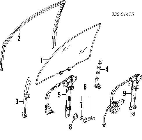 Fd4894gty 1994-97 honda accord door front right window glass