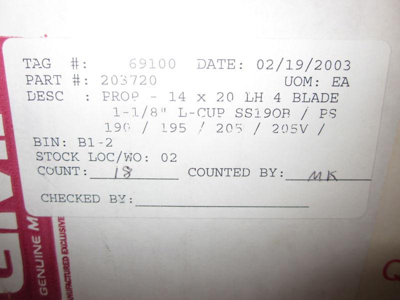 MASTERCRAFT - PROP 14 X 20 - 4 BLADE LH - 1 1/8