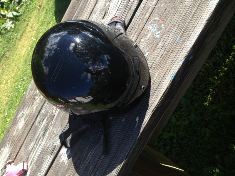 Motorcycle half helmet open face black small dot helmet best quality