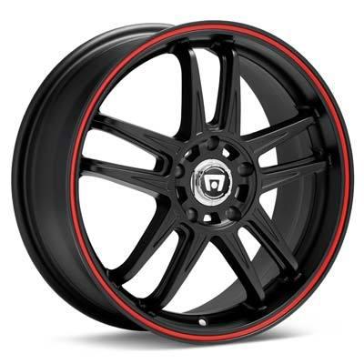 18" motegi mr117 rim & tire 225-40-18 civic black w/red