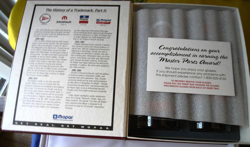MOPAR MASTER PARTS AWARD 4 GLASSES LOGO'S 1933-36, 1937-47, 1948-53, 1954-58, US $74.99, image 6