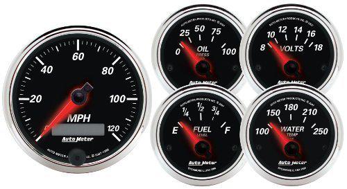 Auto meter 1201 designer black ii kit box - 5 piece