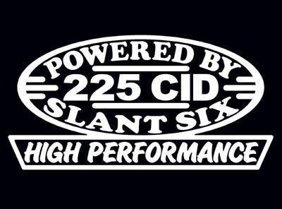 2 high performance 225 cid decal set hp inline slant 6 engine emblem stickers