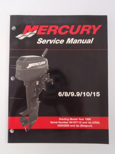 Used mercury outboards 1986~ 6/8/9.9/10/15 factory service manual 90-827242r02