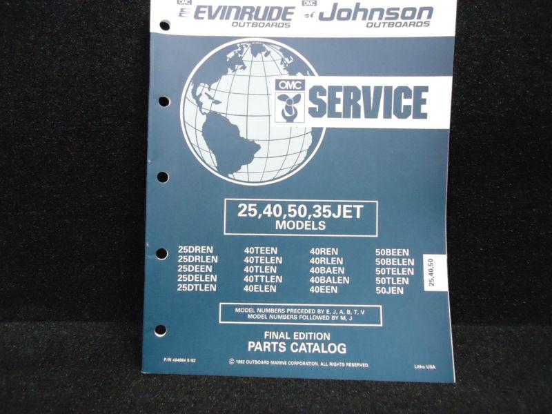 1992 omc,johnson/evinrude parts catalog# 0434984/434984 25·40·50 & 35 jet models