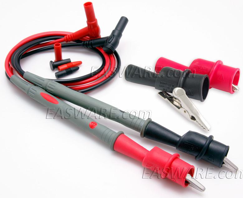 New premium 20a test leads+alloy alligator clips fluke/agilent clamp multi meter