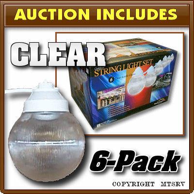 Globe rv awning patio party lights  clear prismatic 6pk -z-