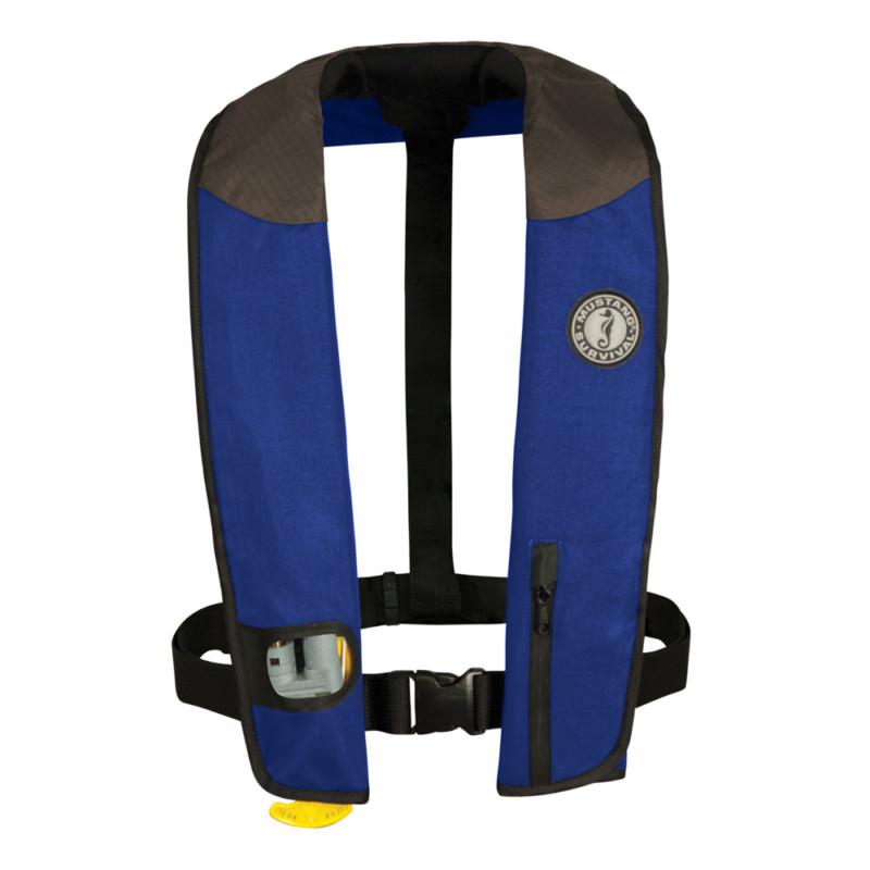 Mustang deluxe adult inflatable - automatic - universal - navy/black/carbon md30