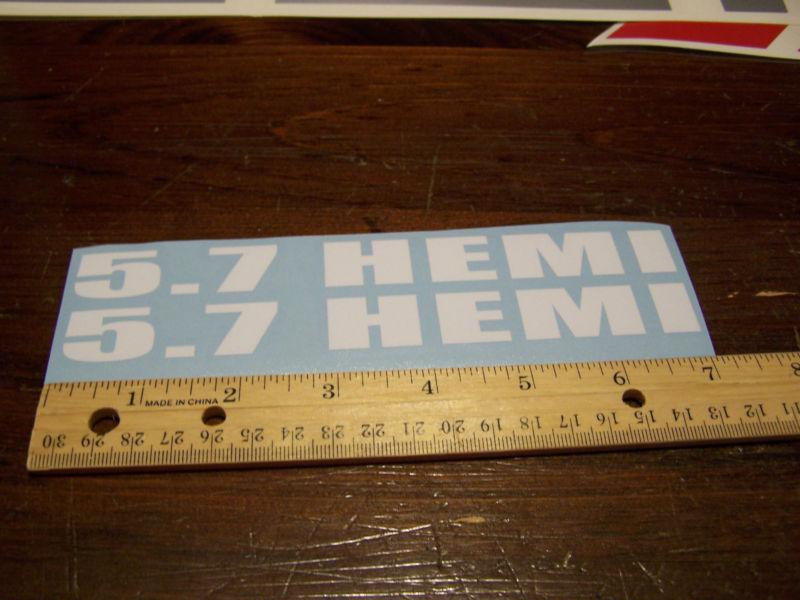 5.7 HEMI HOOD FENDER VALVE ENGINE COVER DECAL STICKER CHOOSE COLOR RAM R/T MOPAR, US $7.00, image 5