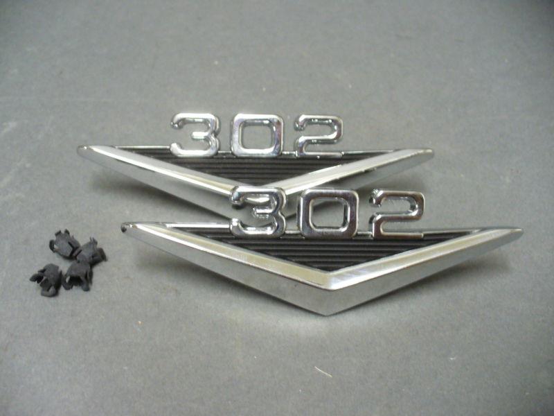 Ford 302 fender emblems 65 66 mustang 64 65 falcon 64 fairlane