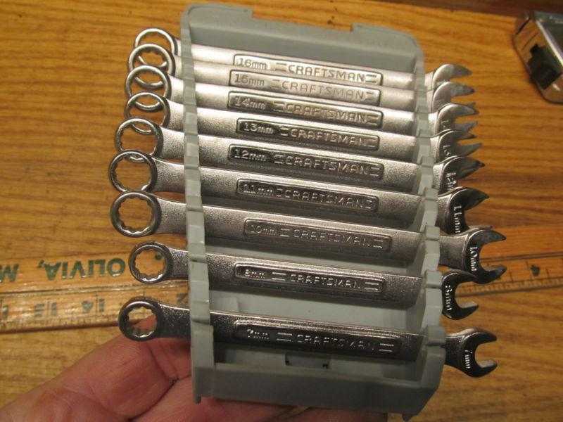 Sell Craftsman Metric Combination Wrench Set 9 Wrenches Used Shop Auto