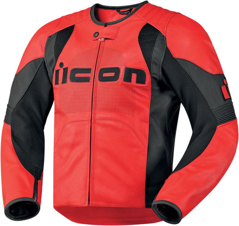 Icon overlord red leather jacket 2013 motorcycle
