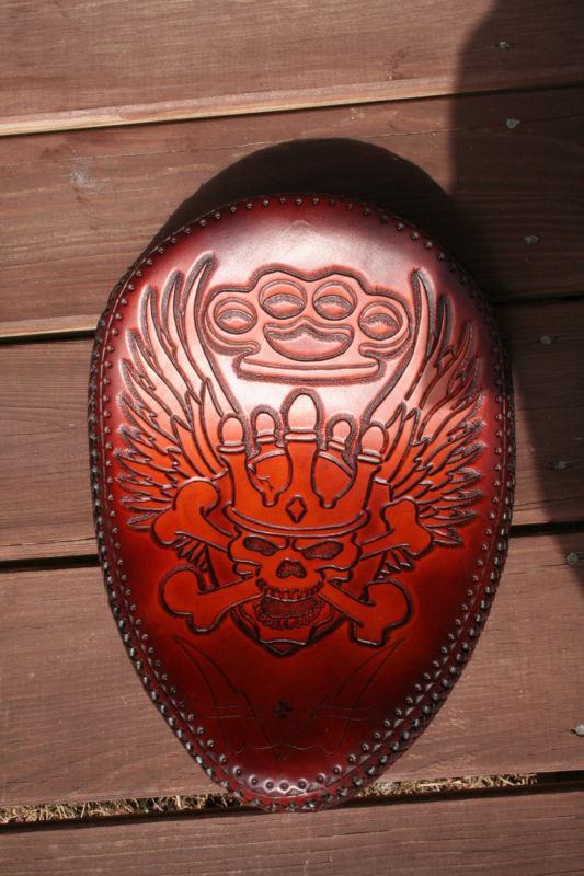 Custom chopper bobber leather solo seat west coast harley indian triumph