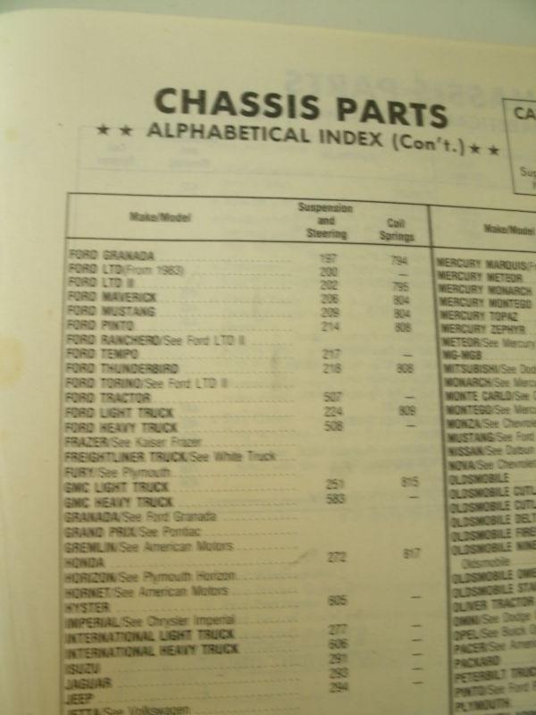 1985 NAPA Chassis Parts MASTER CATALOG - Passenger/trucks catalog no. CH-M34A, US $19.99, image 9