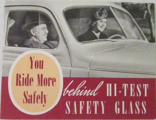 1940 chrysler hi test safety glass original sales brochure leaflet
