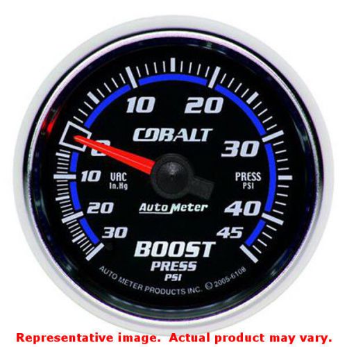 Auto meter 6108 cobalt series bright anodized 2-1/16" (52.4mm) range: 30 in hg/