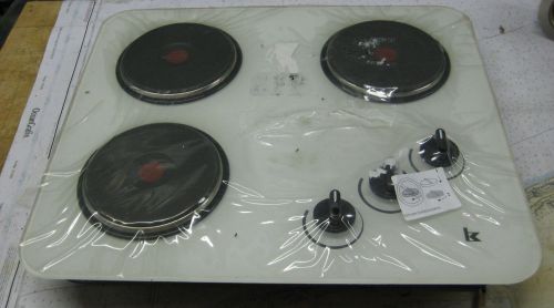 Kenyon three burner beveled edge ceramic drop in mediterranean series stove top