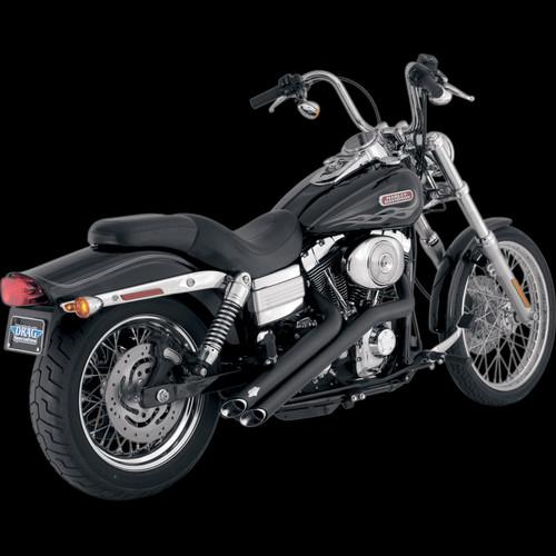 Vance & hines sideshots 2-into-2 exhaust, black for 2006-2011 harley dyna