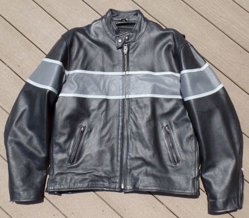 Black leather motorcycle jacket